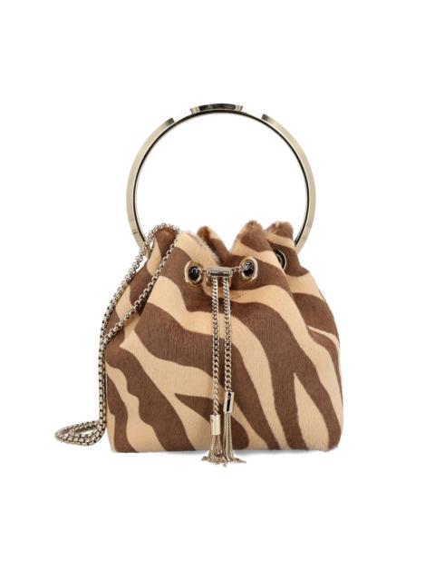 JIMMY CHOO Bon Bon zebra-print ring-handle bag