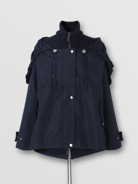 Burberry Rib Knit Wool Panel Reconstructed Hooded Jacket