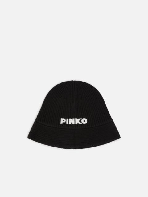 PINKO WOOL BUCKET HAT WITH PINKO LOGO