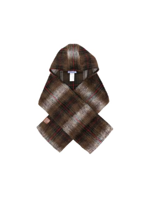 RUSLAN BAGINSKIY checked hooded scarf