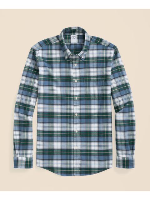 Brooks Brothers Portuguese Flannel Polo Button Down Collar, Tartan Shirt