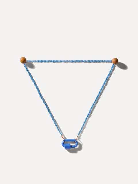 MARLA AARON 10ct Rose Gold Tone on Stone Necklace in Blue Agate