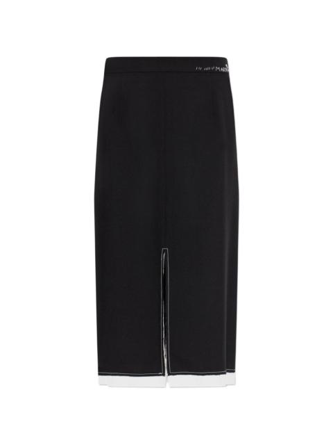 Marni split logo-embroidered midi skirt
