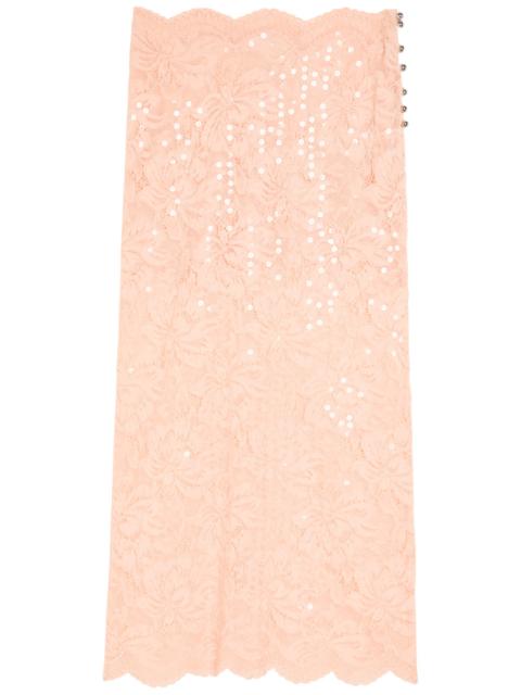 rabanne Rabanne Sequin-embellished Stretch-lace Midi Skirt