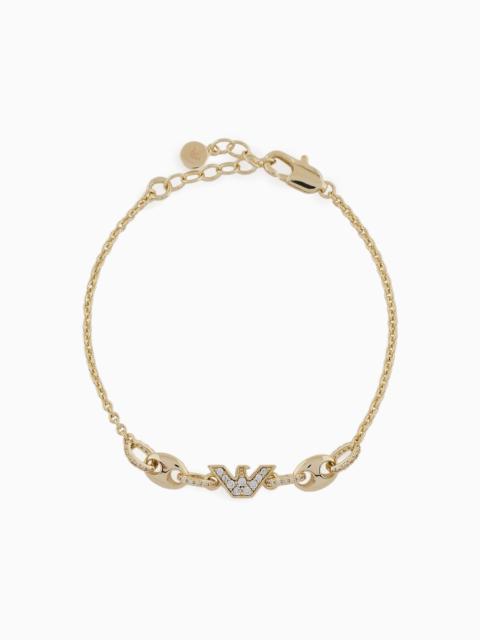 Gold-Tone Brass Station Bracelet