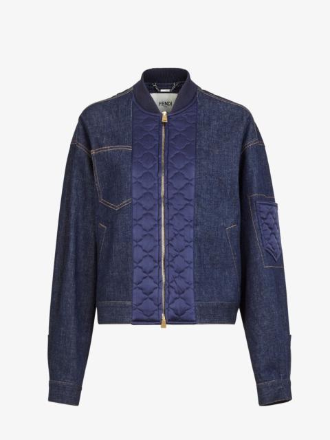 FENDI Blue denim bomber jacket
