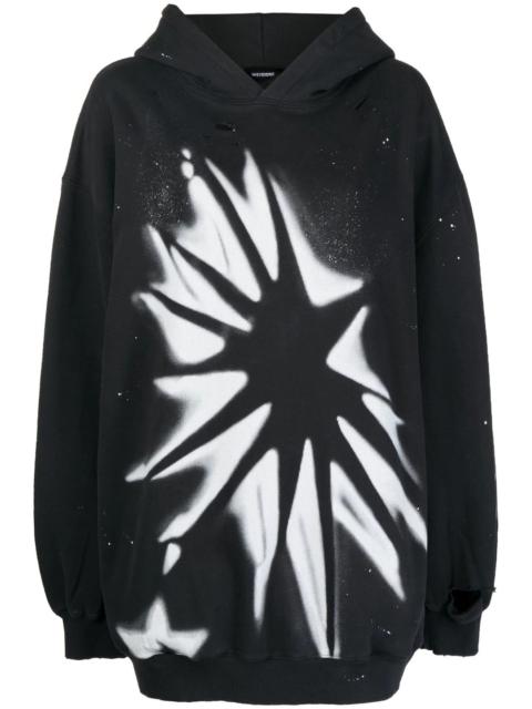We11done graffiti-print cotton hoodie