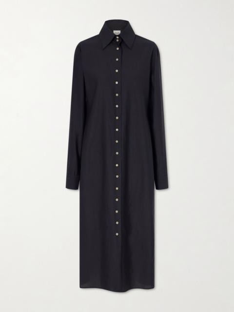 KHAITE Ivanna silk and cotton-blend midi dress Black