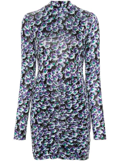 ROTATE floral-print ruched minidress