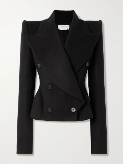 Alexander McQueen Double-breasted wool and cashmere-blend blazer Black