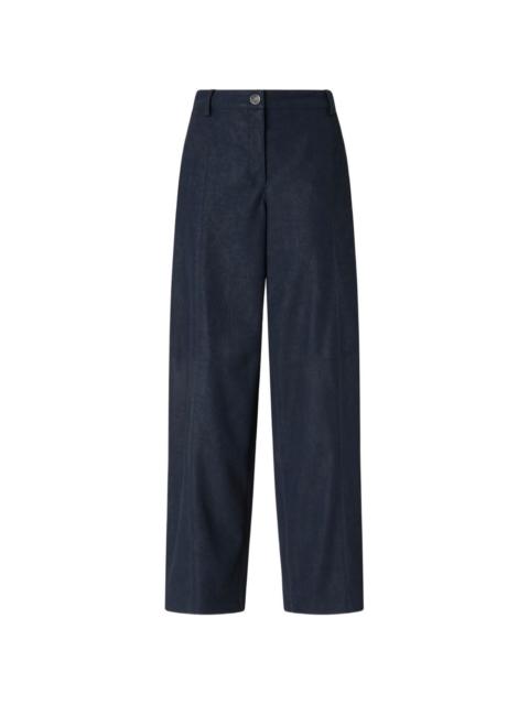 PINKO straight-fit nubuck-leather-effect trousers