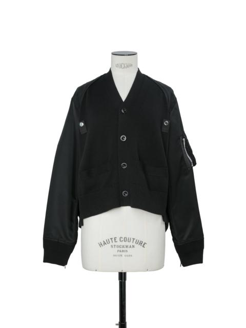 sacai Nylon Twill x Cotton Knit Cardigan
