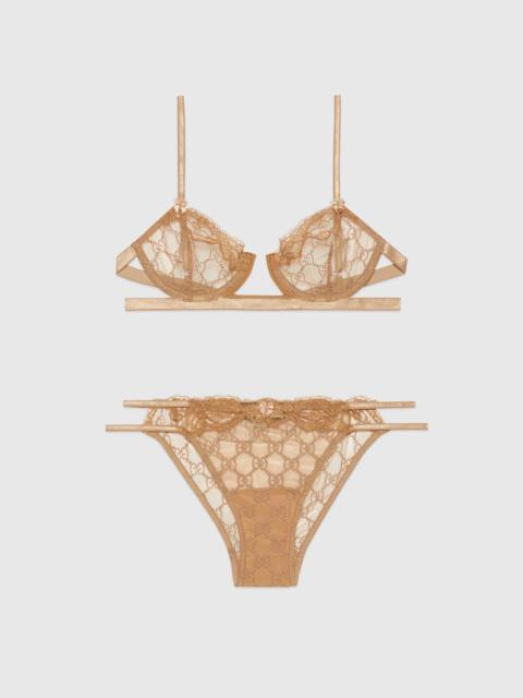 GUCCI GG embroidered tulle lingerie set