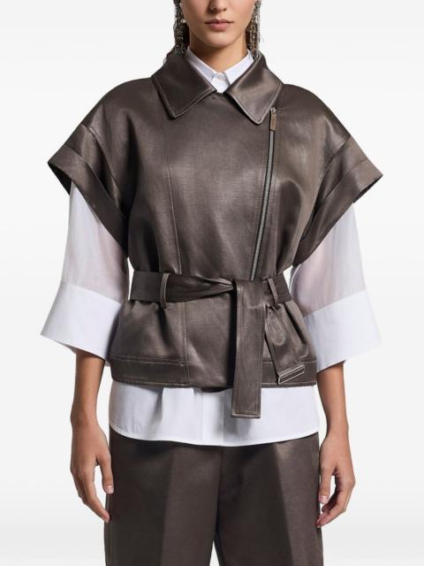 PESERICO belted zip-up jacket