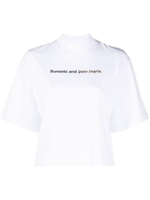 Sunsets-print jersey T-shirt