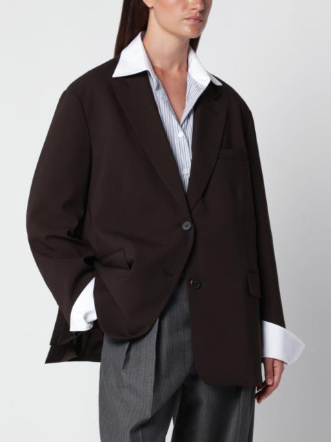 The Frankie Shop Bea dark brown single-breasted jacket