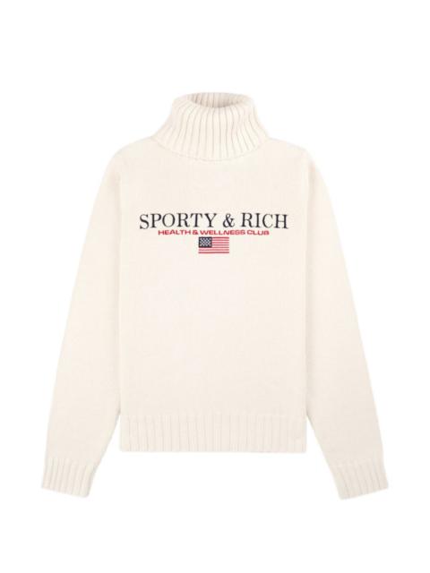 Sporty & Rich roll neck flag jumper