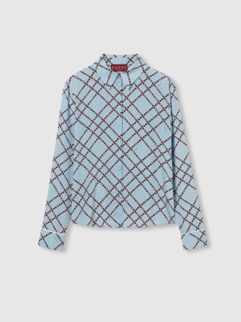 GUCCI Printed silk crêpe de chine shirt