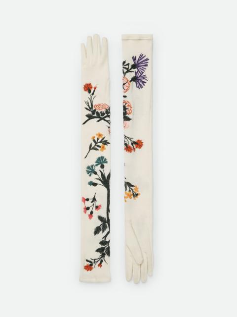 Bottega Veneta Wool Flowers Long Gloves