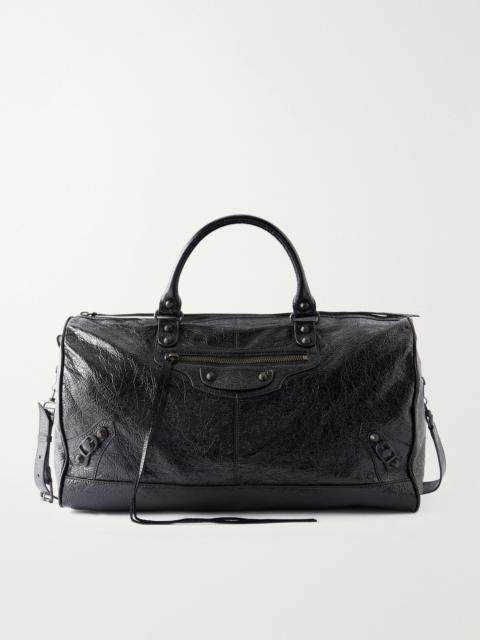 BALENCIAGA Le City Boston Textured-Leather Messenger Bag