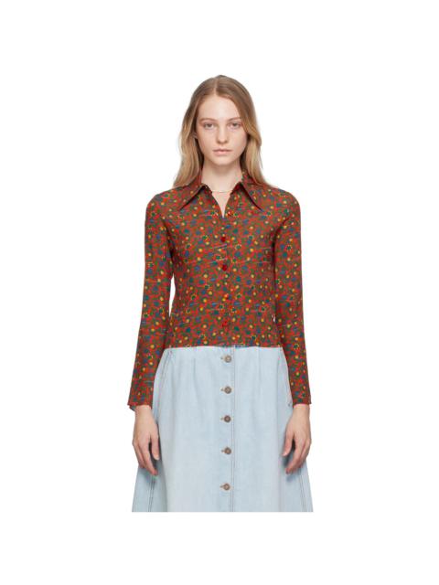 ERL Red Floral Blouse