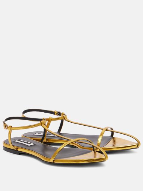 Jil Sander Metallic leather sandals