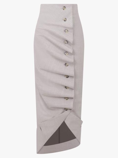 A.W.A.K.E. MODE ASYMMETRIC JACKET COLLAR HEM SKIRT | LIGHT GREY MELANGE