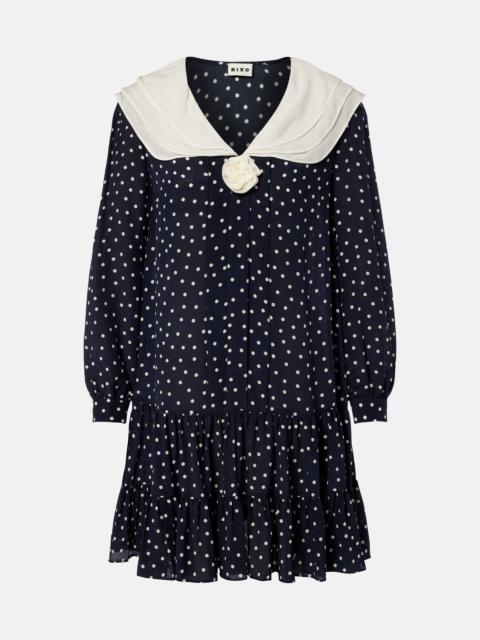 RIXO Valetta polka-dot silk crêpe minidress