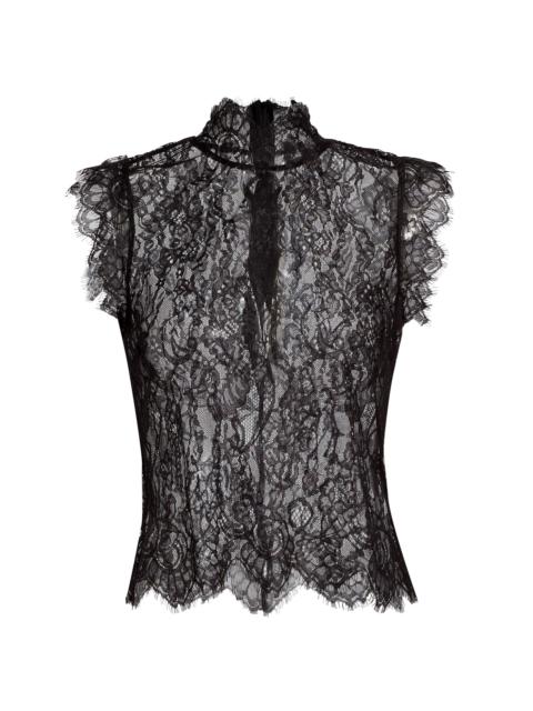 L'AGENCE Women's Tours Lace Sleeveless Top - Black