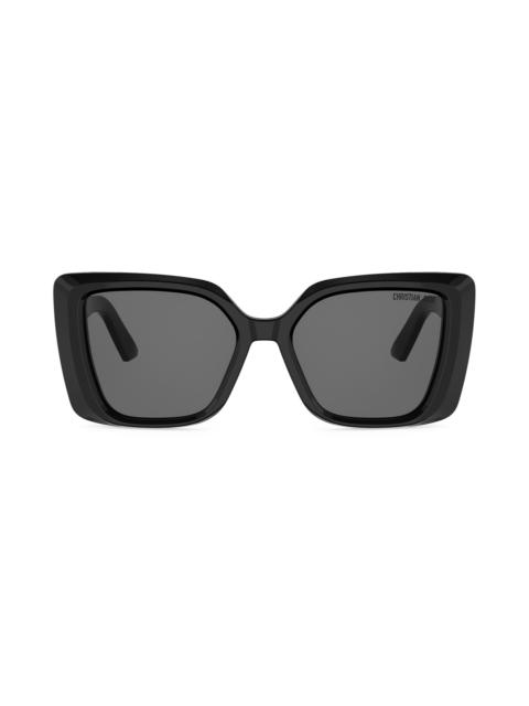 Dior Women's DiorMidnight S5I 55MM Square Sunglasses - Shiny Black And Smoke