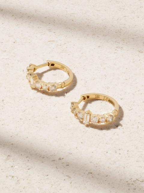 ILEANA MAKRI Rivulet Spread 18-karat gold diamond hoop earrings Gold