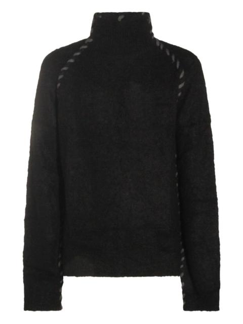 thom/krom braided-detail sweater