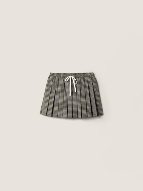 Miu Miu Pleated checked flannel miniskirt