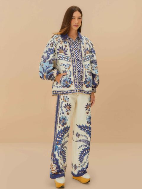 FARM RIO Off-White Encanto Tropical Pants