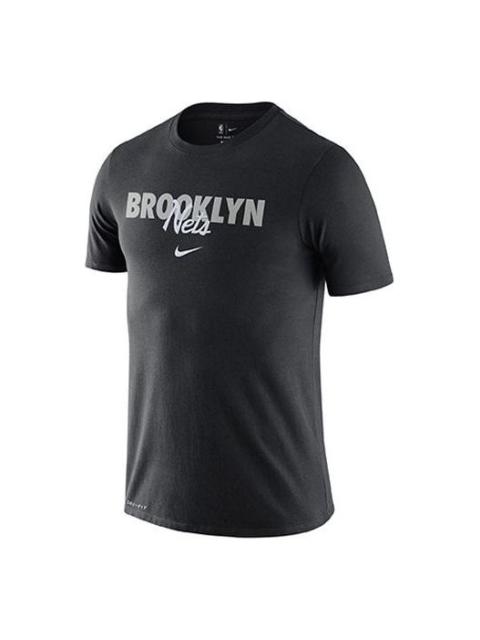 Nike Nike NBA DRI-FIT Front Logo Short Sleeve Tee 'Brooklyn Nets Black' CV1219-010