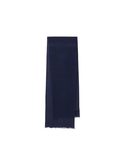 Y's frayed check scarf
