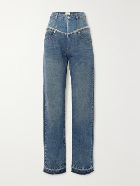 Isabel Marant Noemie Frayed Two-tone Jeans