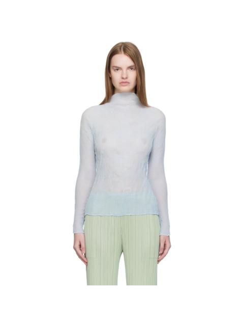 ISSEY MIYAKE Blue Chiffon Twist 3 Top