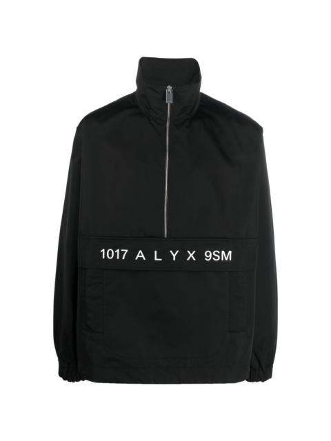 logo-print zip-up windbreaker