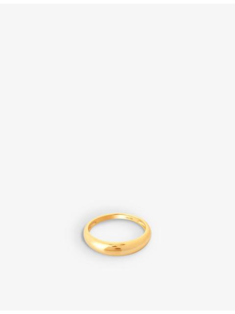 ASTRID & MIYU Essential Dome 18ct yellow gold-plated recycled sterling-silver ring