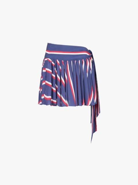 HIGH SUMMER CAPSULE - Blue and red striped pleated skirt
