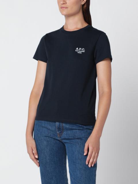 A.P.C. Dark blue cotton T-shirt with embroidery
