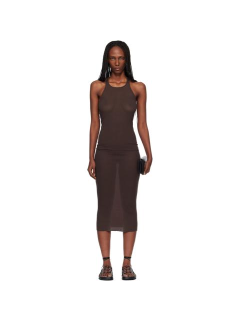 Rick Owens Brown Temple Tank Midi Dress