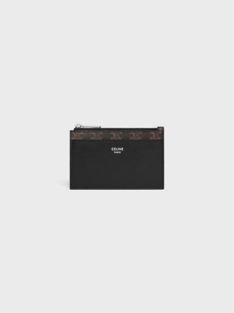 Zipped Card Holder in Triomphe Canvas and Lambskin