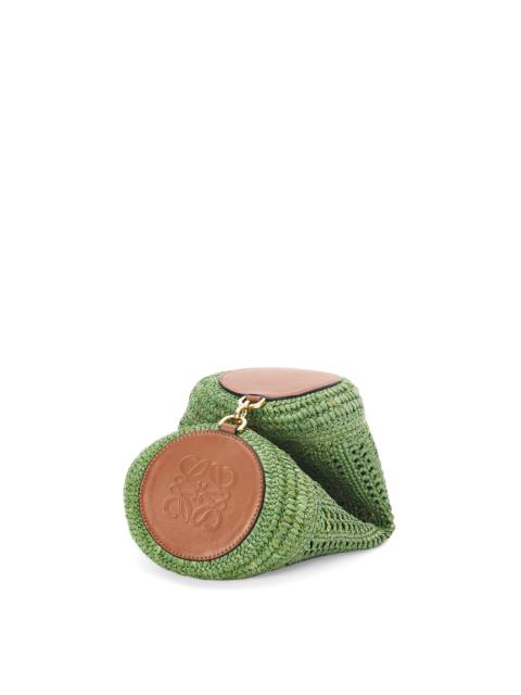Loewe Bracelet pouch in raffia and calfskin