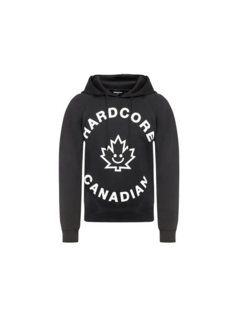 DSQUARED2 Dsquared2 Hardcore Canadian Maple Leaf Logo Hoodie Black