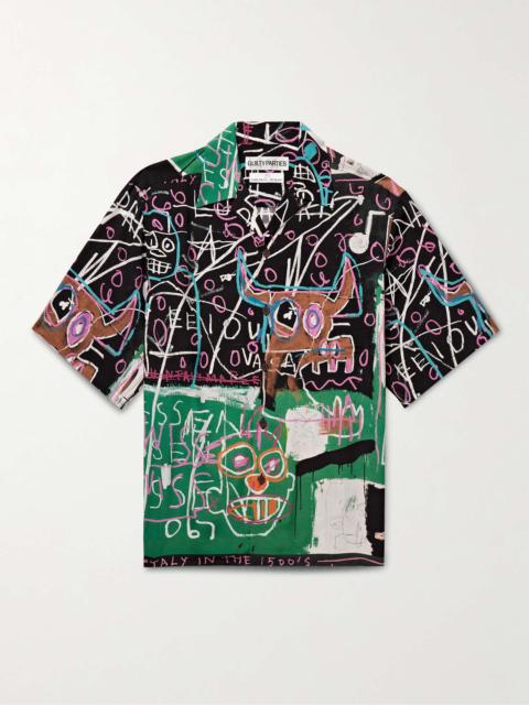 WACKO MARIA + Jean-Michel Basquiat Convertible-Collar Printed Woven Shirt