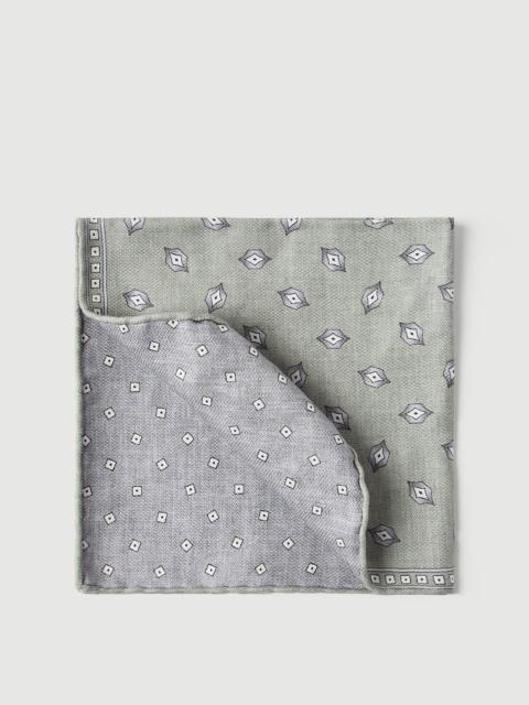 Brunello Cucinelli Silk pocket square with diamond design