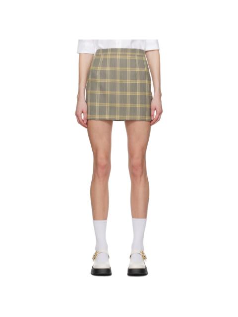 Marni Yellow Check Miniskirt