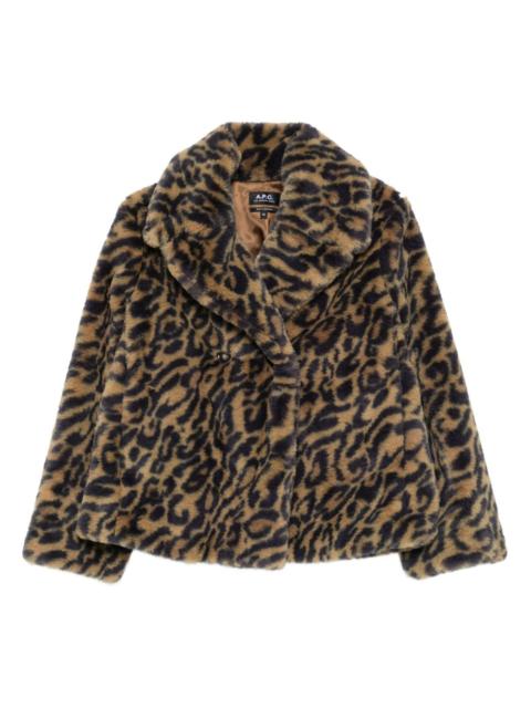 A.P.C. leopard-print double-breasted jacket